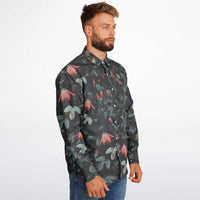 chemise noire à fleurs pour style décontracté