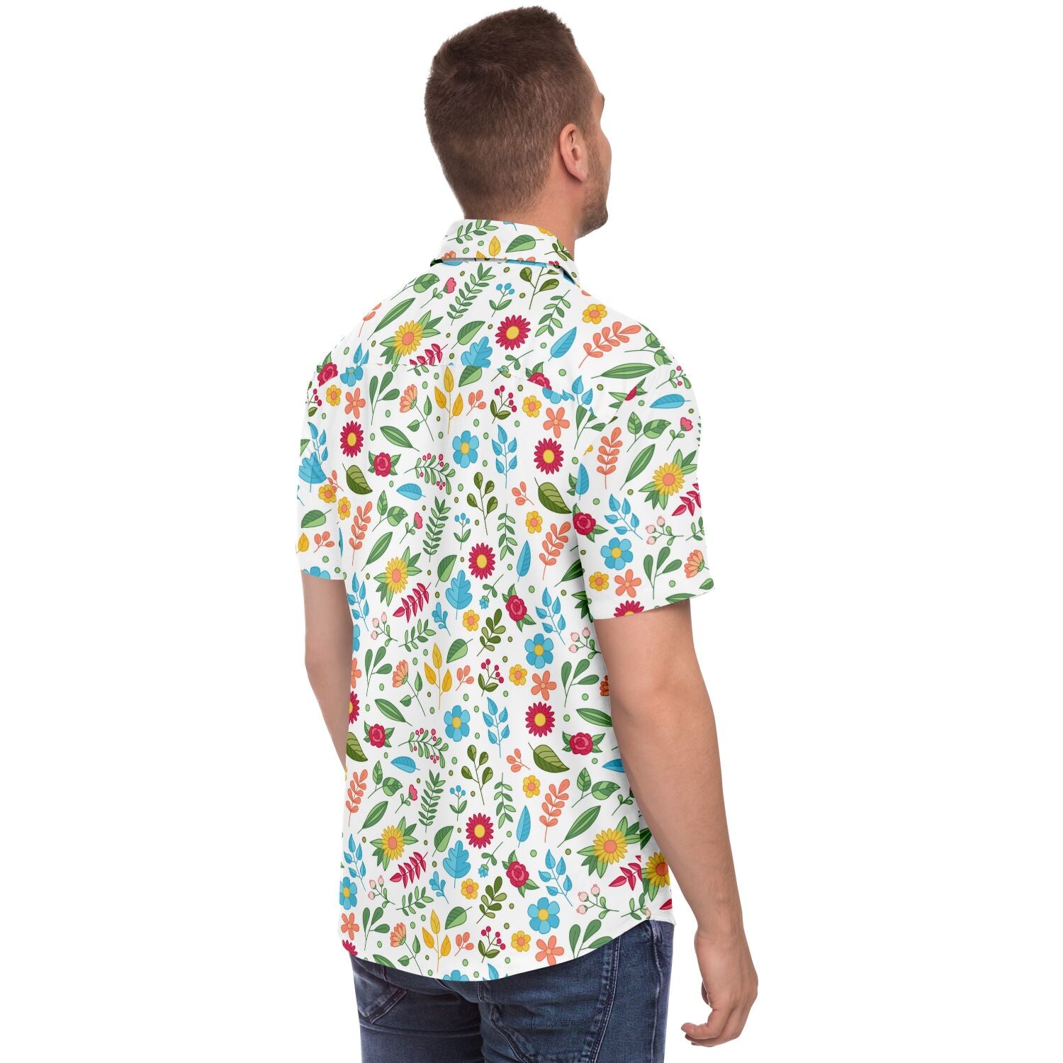chemise homme décontractée à fleurs