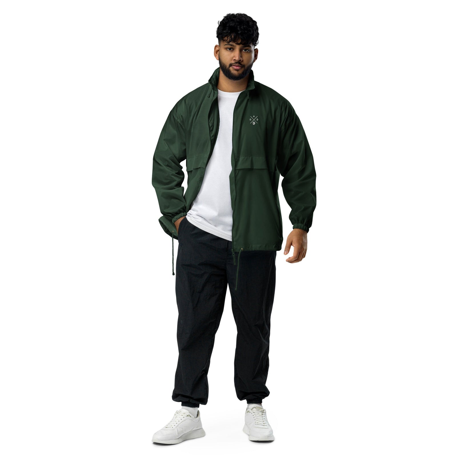Veste K-way DAD vert forêt logo bière brodé - vue de face