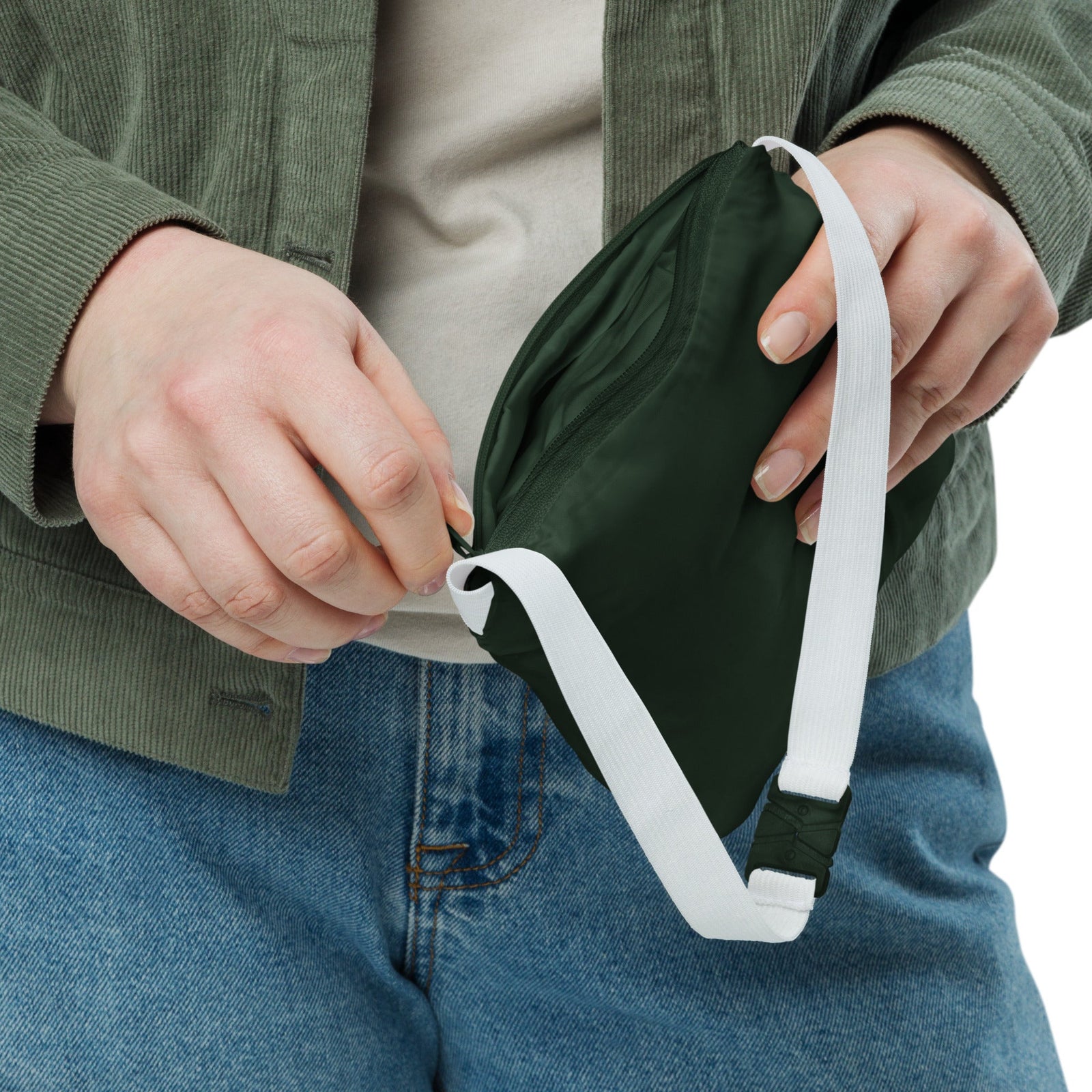 Détail poche zippée coupe-vent DAD vert forêt