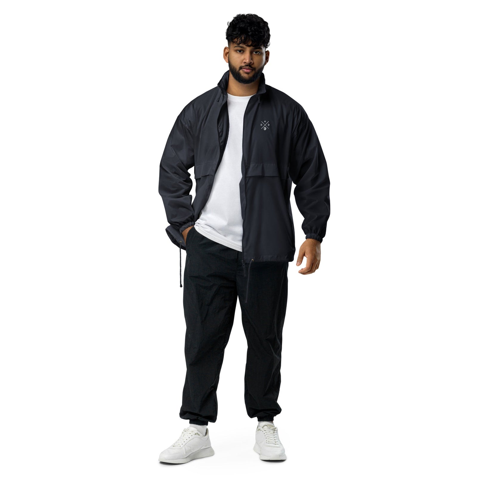 Veste K-way DAD bleu marine style rétro - vue de face