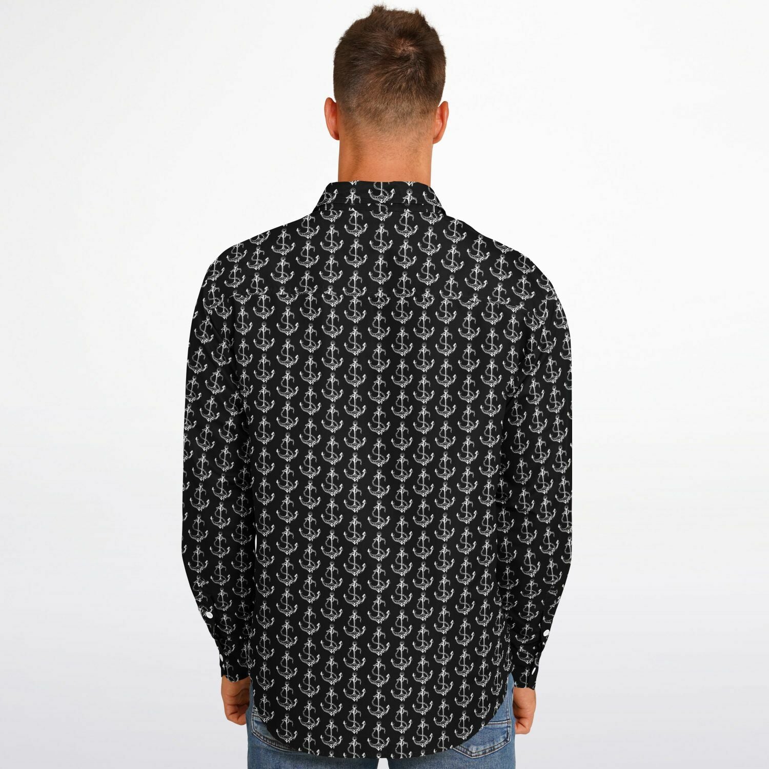 CHEMISE HOMME - MANCHES LONGUES motifs d'encre marine