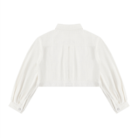 Packshot dos de la veste en jean crop original femme blanc