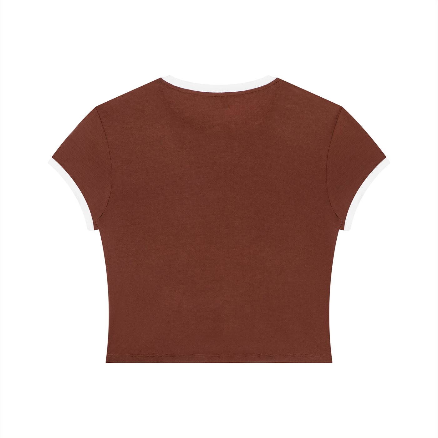 Packshot dos du t-shirt ringer original femme rouge / blanc
