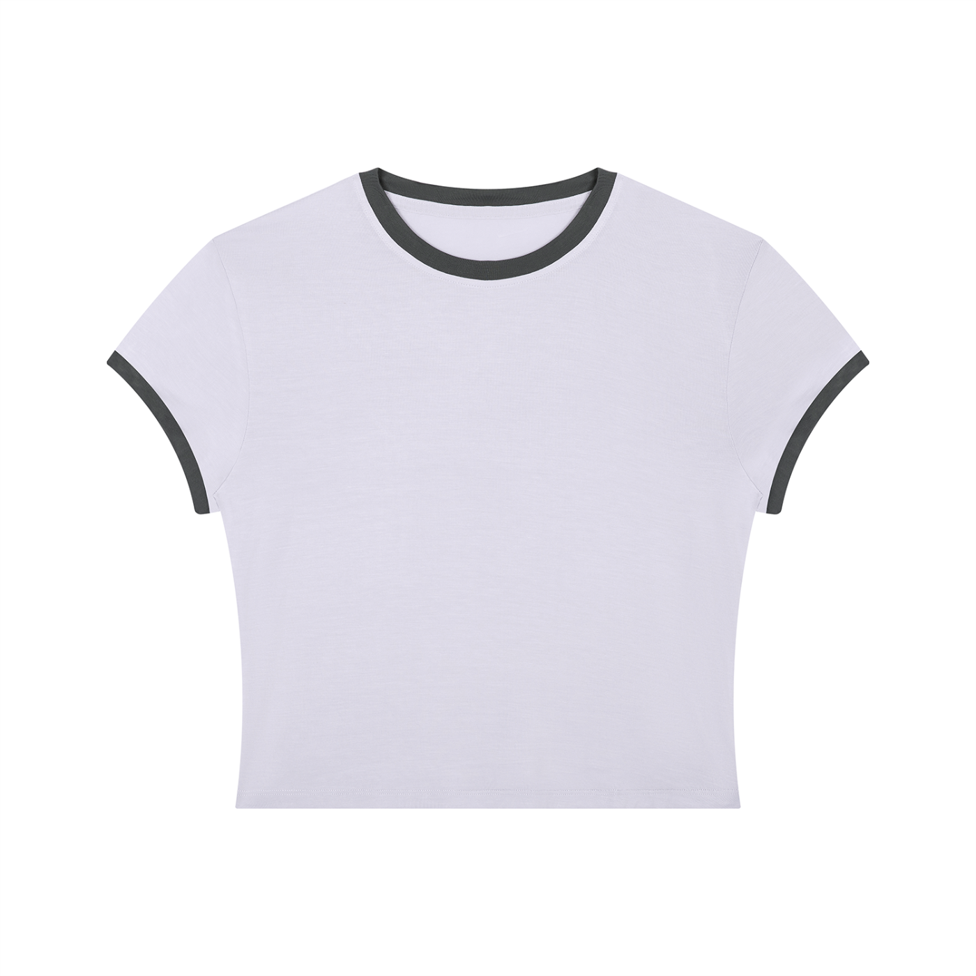 Packshot face du t-shirt ringer original femme lilas / gris foncé