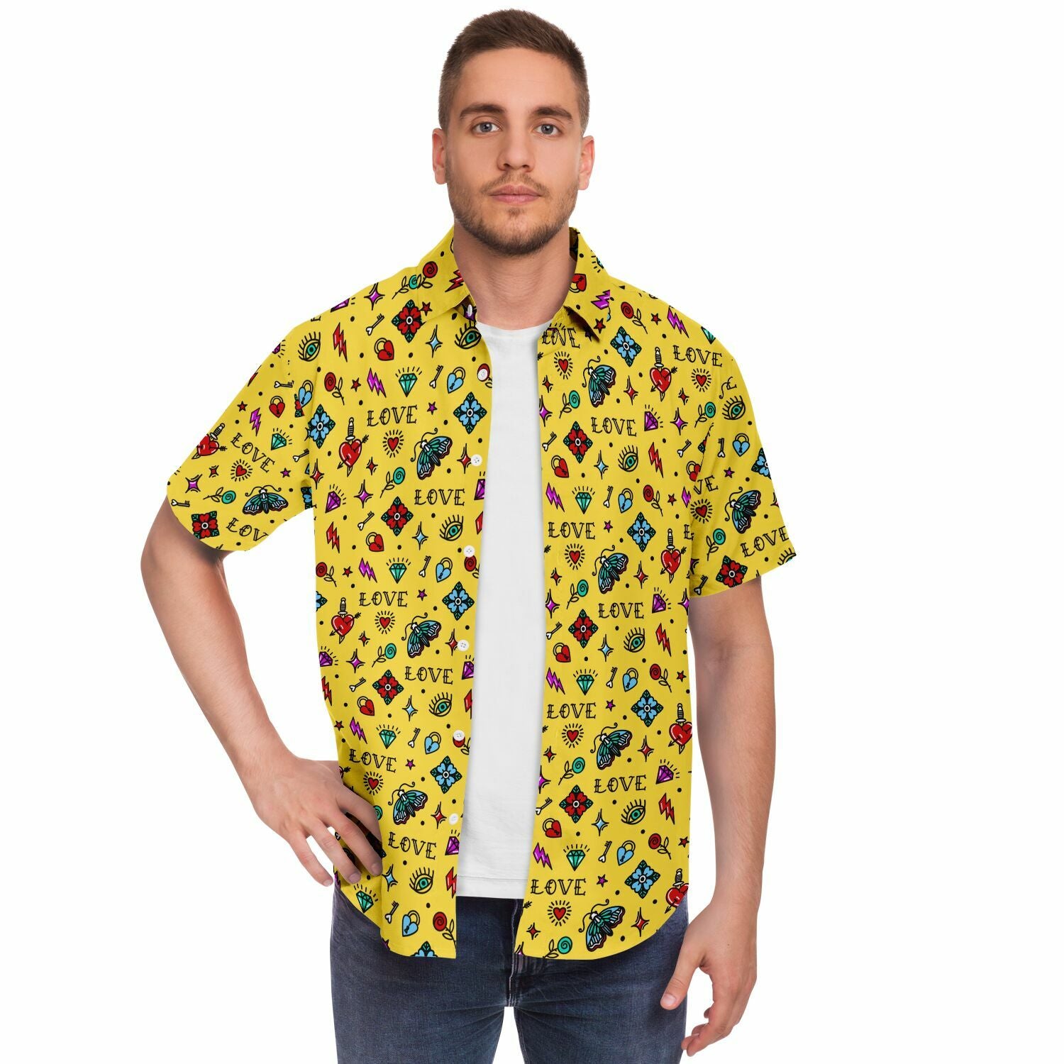 chemise d'été homme motifs tatouages