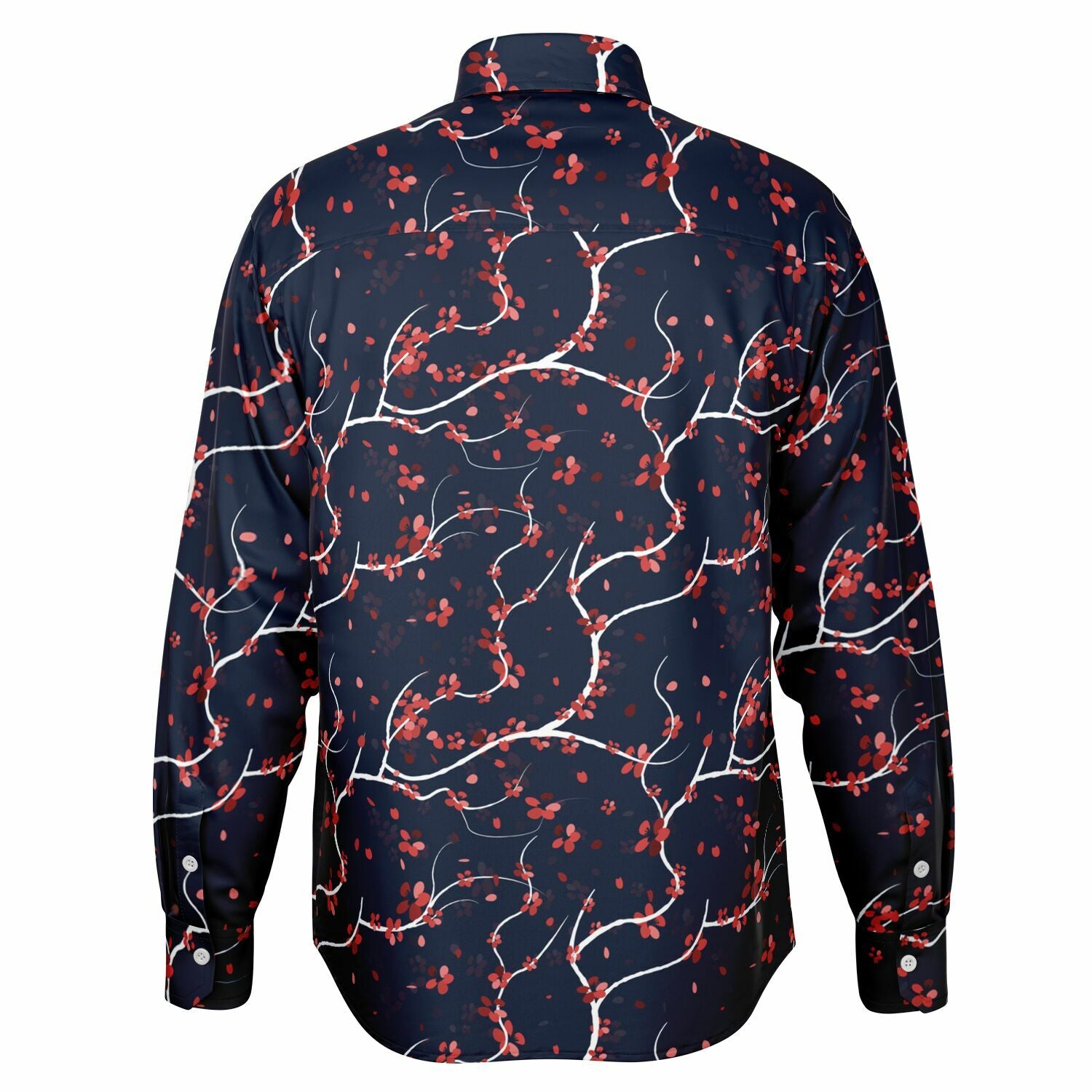 chemise élégante homme bleu marine motifs japonais