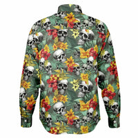 chemise homme têtes de morts fleurs