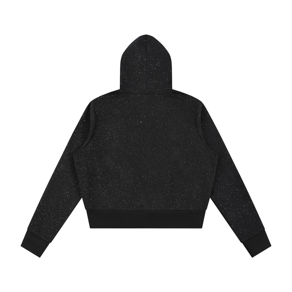 Dos du hoodie zippé femme molletonné noir