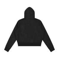 Dos du hoodie zippé femme molletonné noir