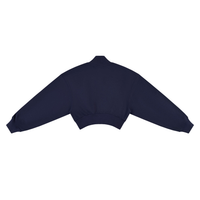 Dos du sweat col montant femme crop top bleu marine