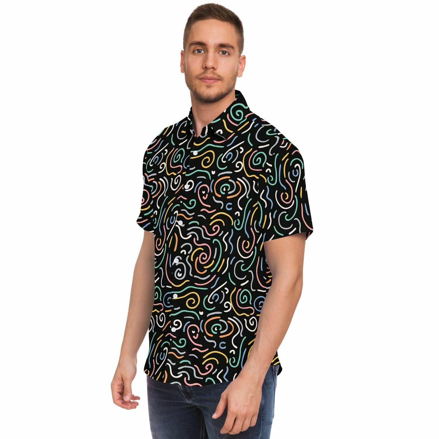 Short Sleeve Button Down Shirt - AOP copy