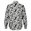 chemise noire motifs fleurs blanches pour homme