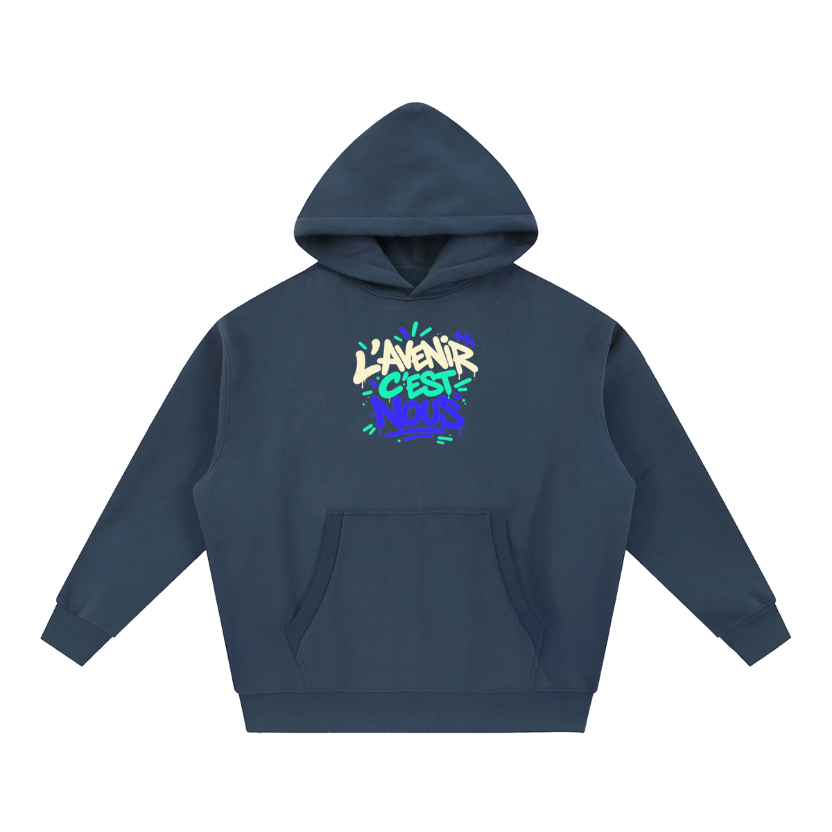 Hoodie boxy Gen Z « L'avenir c'est nous » – coupe courte