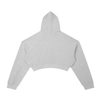 Dos du hoodie crop top femme essentiel gris chiné
