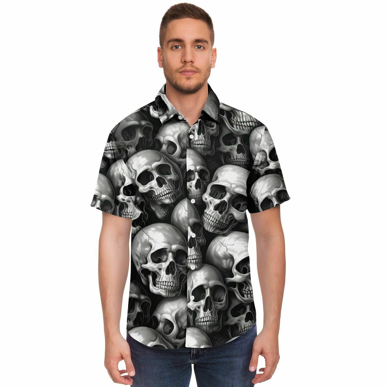 chemise décontractée homme têtes de morts