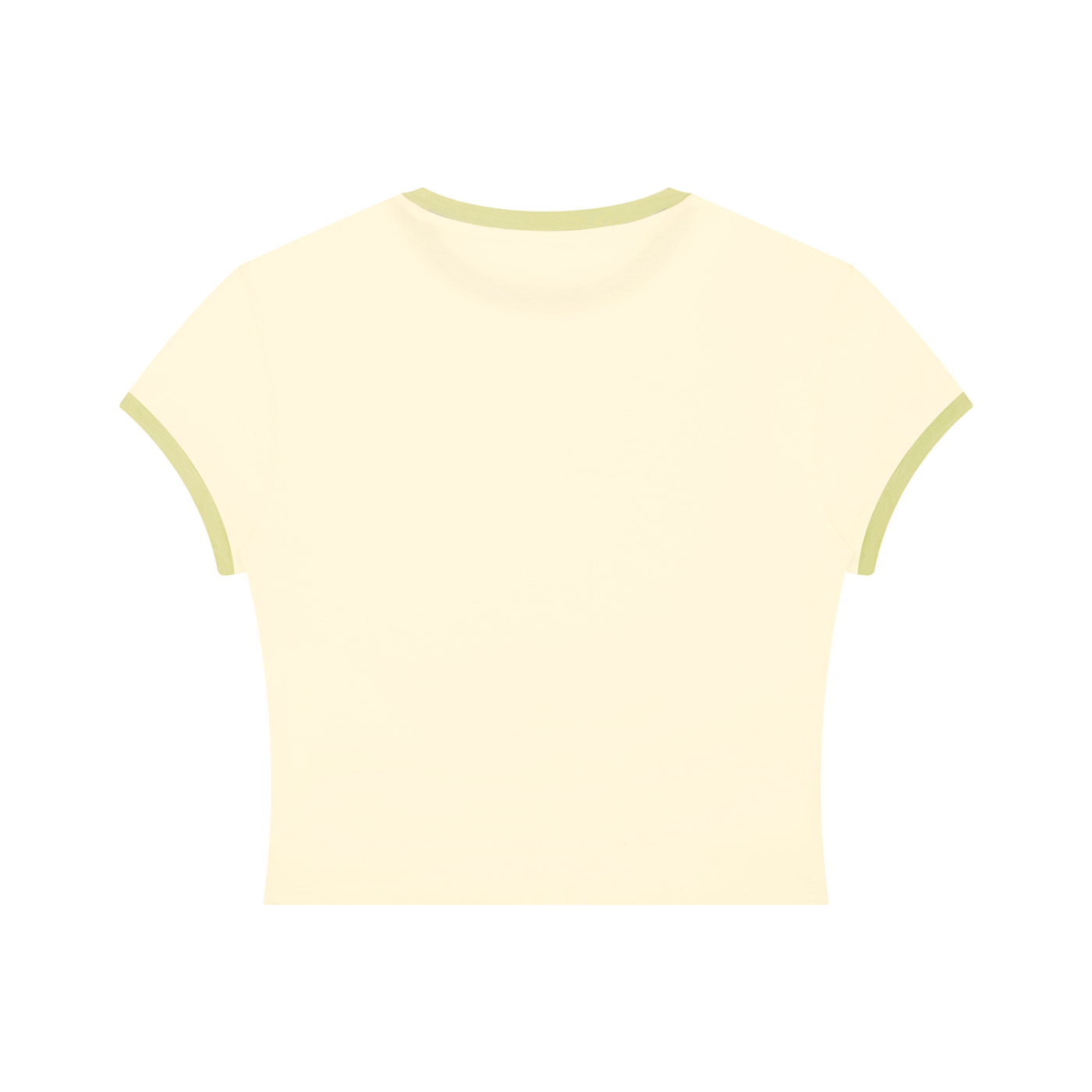 Packshot dos du t-shirt ringer original femme abricot / vert
