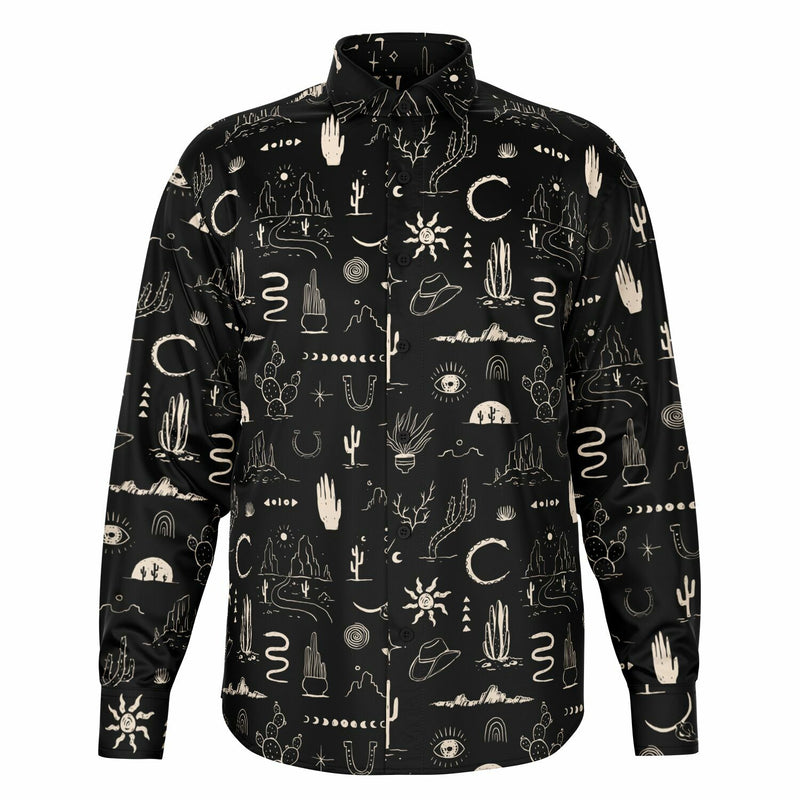 chemise cow-boy noire avec manches longues