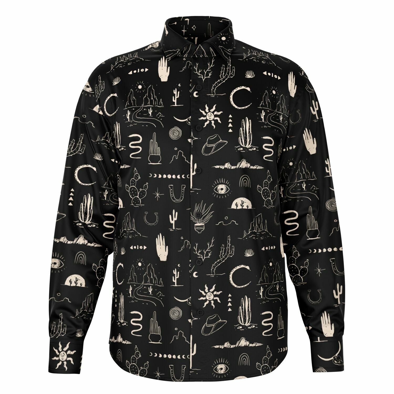 chemise cow-boy noire avec manches longues