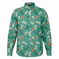 CHEMISE HOMME VERTE - MANCHES LONGUES - motifs géometriques