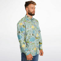 chemise florale pour homme en vert clair