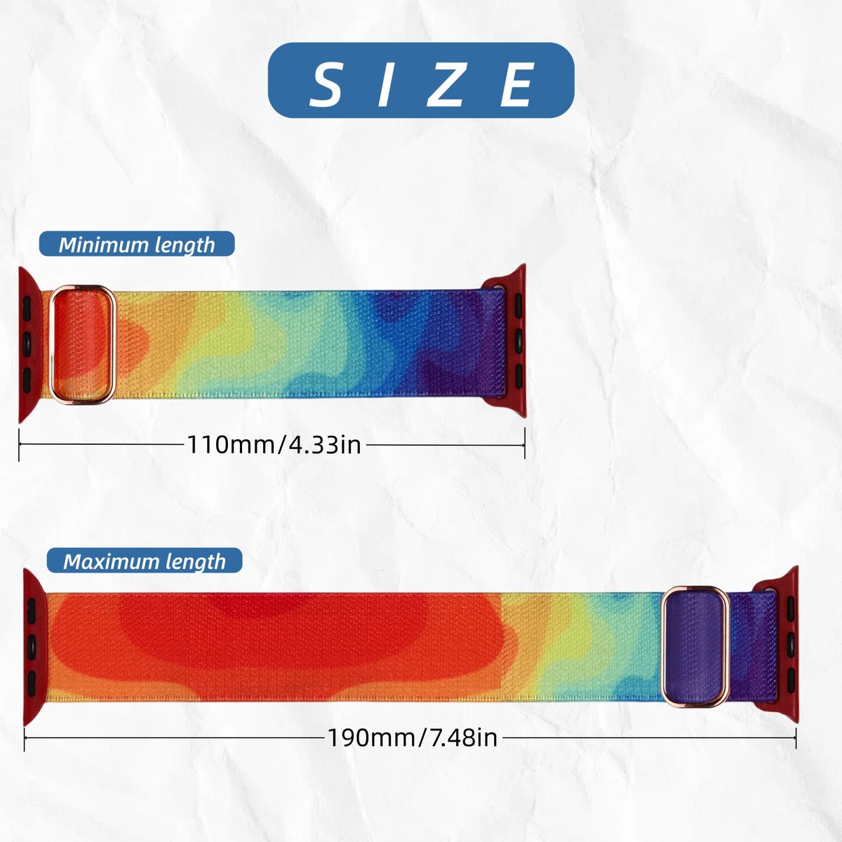 Bracelet Apple Watch en nylon motif peinture, vue détaillée 3