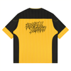 T-shirt raglan rayé jaune et noir unisexe détail manches oversize - CHT'M Boutique