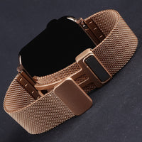 Bracelet Apple Watch milanais magnétique en acier, coloris rose doré