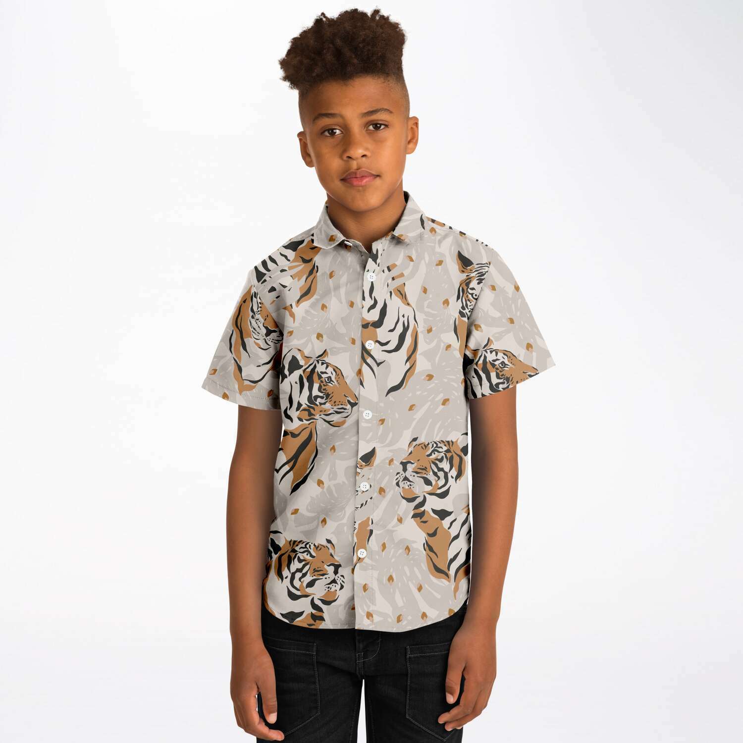 chemise à motif animal tigre