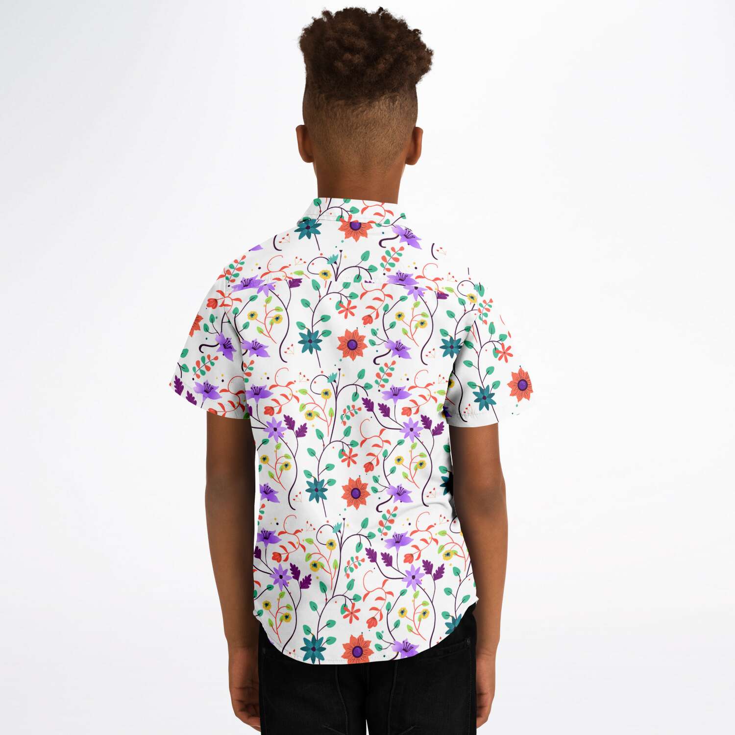 chemise garçon style floral manches courtes