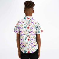 chemise garçon style floral manches courtes