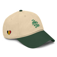 Casquette beige et verte Le Pays de la Bière style dad cap belge