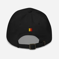 Casquette belge NETFRITE vue de dos – drapeau belge brodé noir jaune rouge