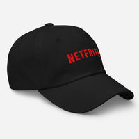 Casquette NETFRITE noire brodée – vue trois quarts avant droit