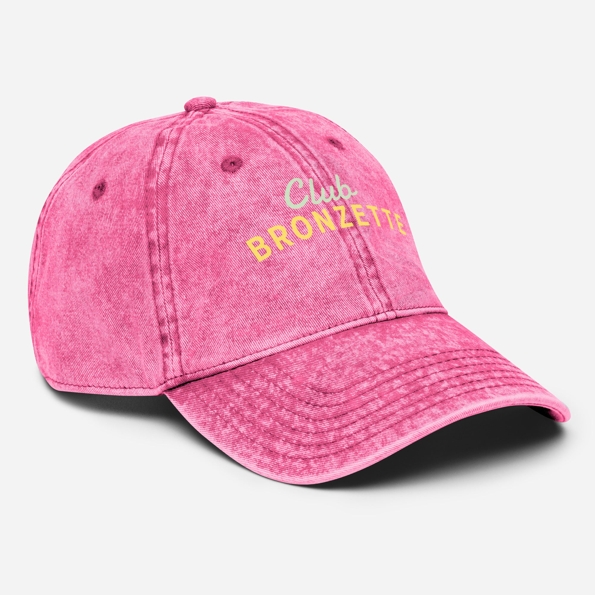 Casquette bronzette originale rose délavée vue trois quarts droit, visière courbée