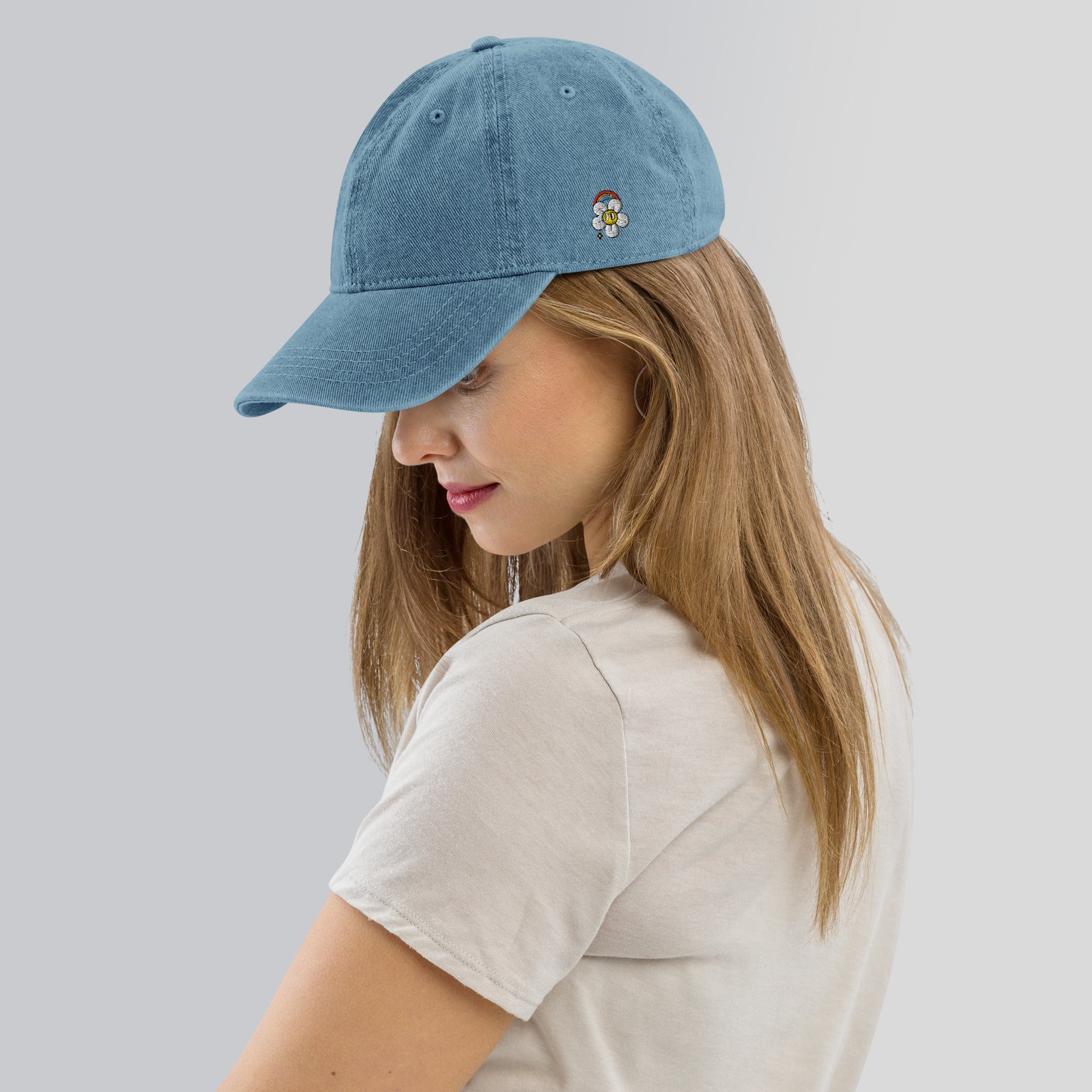 Casquette en jean pour femme - FLOWER POWER