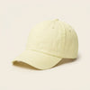 Casquette femme jaune pastel unie vue de trois quarts, coupe baseball