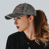 Casquette femme « Chilling » – Gris Délavé &amp; Broderie Rose