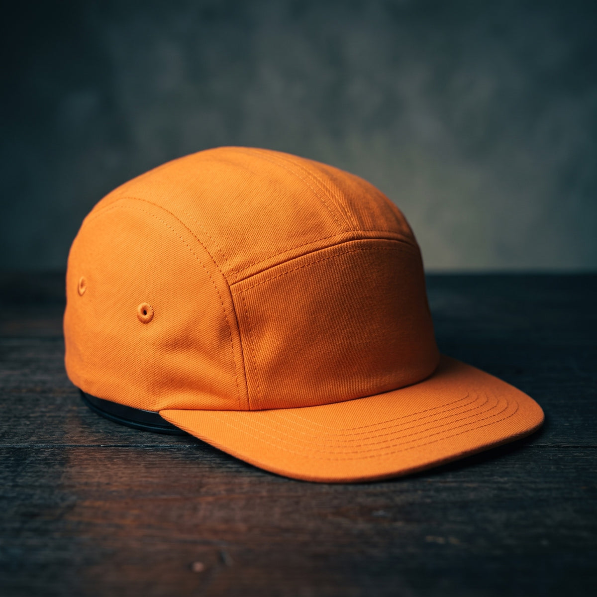 Casquette five panel orange unie, visière plate