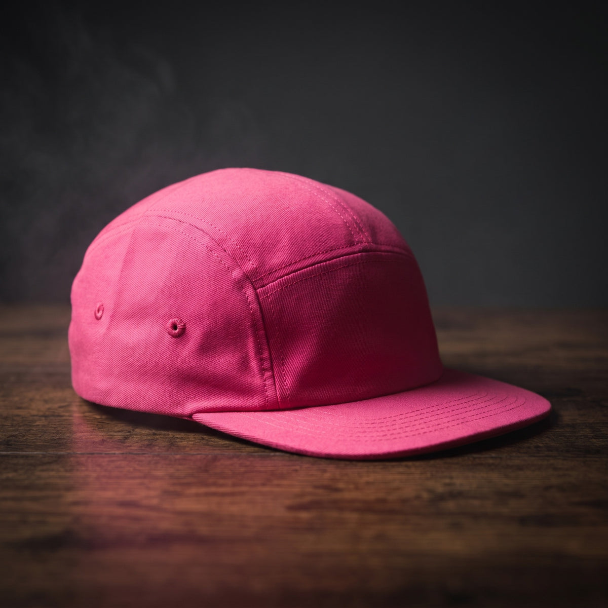 Casquette five panel rose fuchsia unie, visière plate