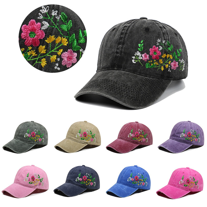 Casquette fleurs brodée CHT'M – nuancier des 10 coloris délavés disponibles