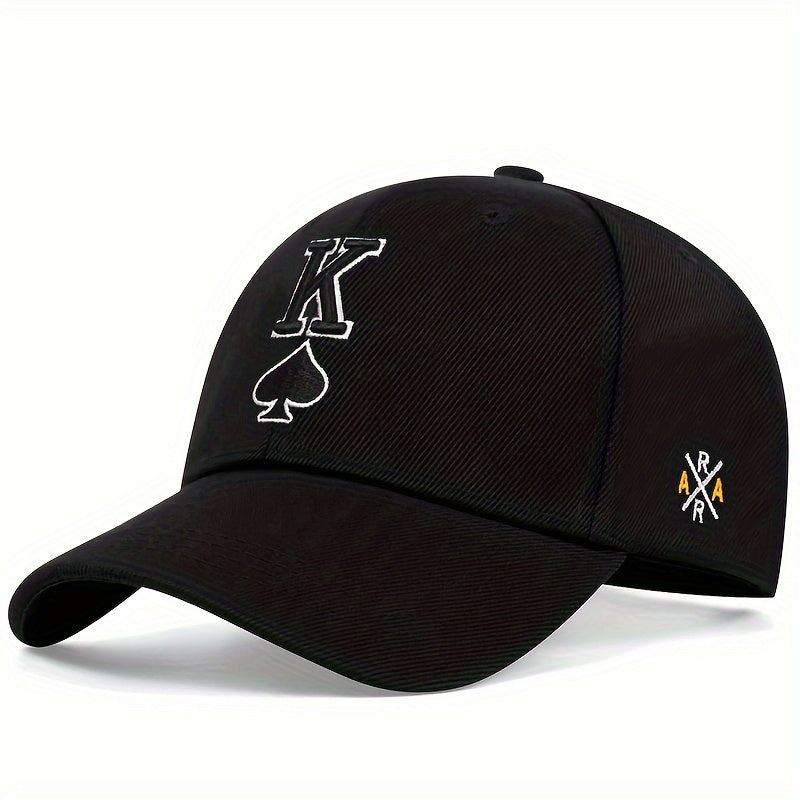 Casquette poker Roi de Pique noire brodée homme, visière incurvée, streetwear original CHT'M