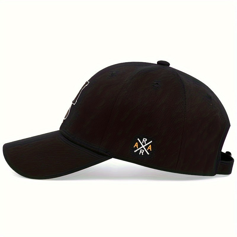 Profil casquette poker Roi de Pique noire avec logo brodé ARRA sur le côté