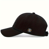 Profil casquette poker Roi de Pique noire avec logo brodé ARRA sur le côté