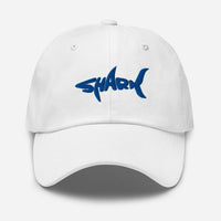 Casquette requin brodée blanche, vue de face officielle avec broderie SHARK