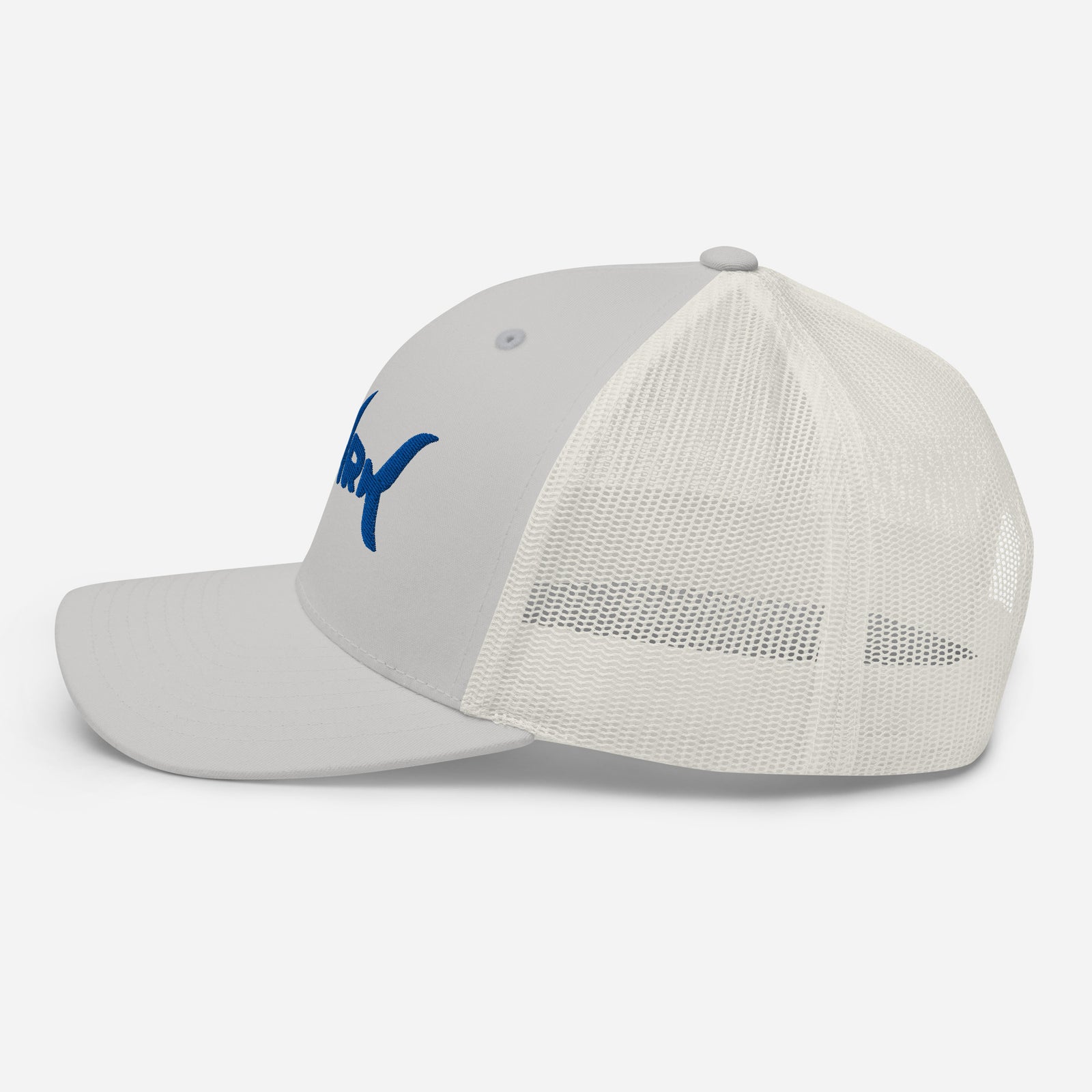 Casquette trucker requin SHARK argentée, profil gauche