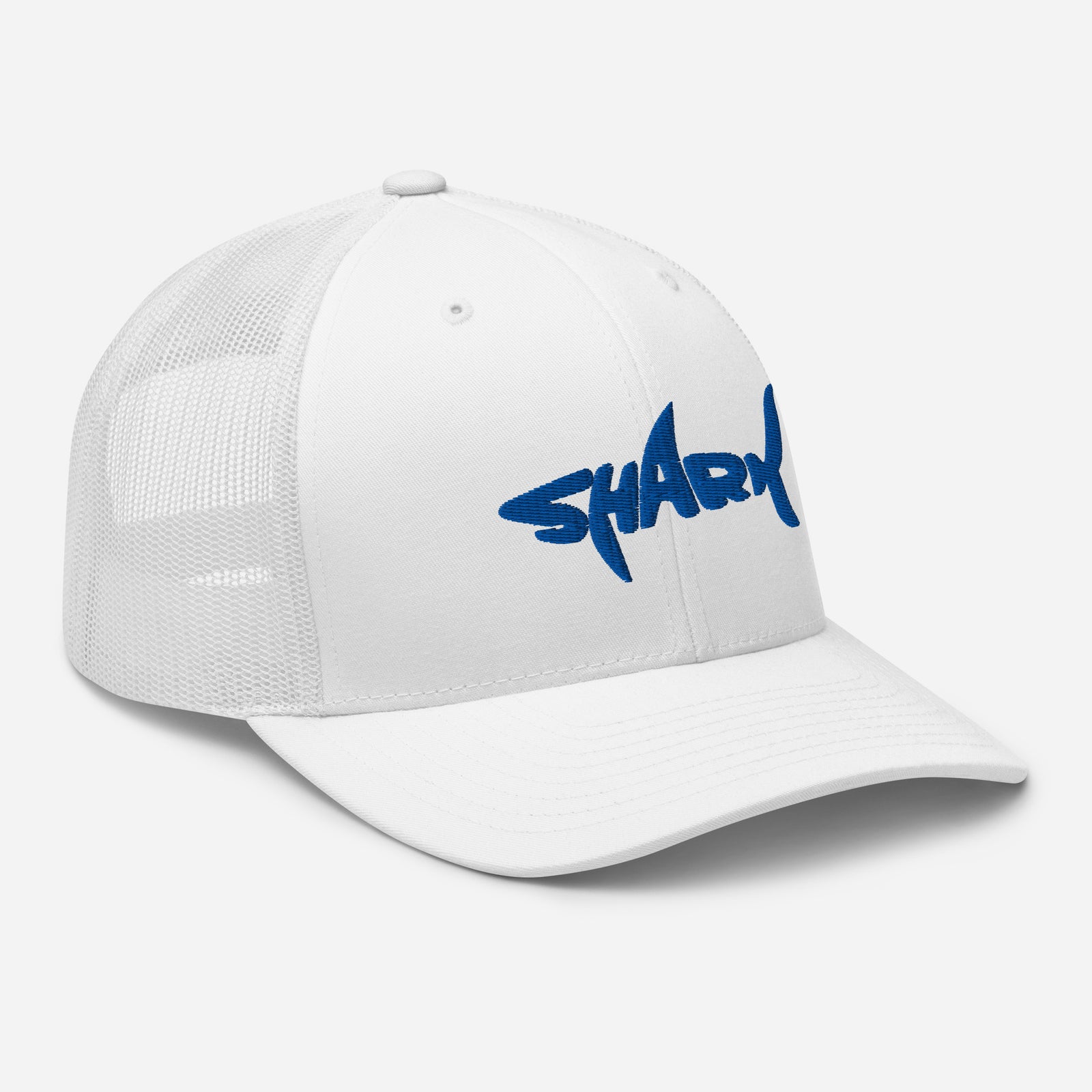 Casquette requin SHARK blanche vue de trois quarts droit
