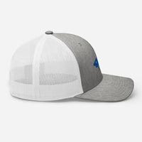 Casquette trucker requin SHARK gris chiné, profil droit, panneaux filet respirants