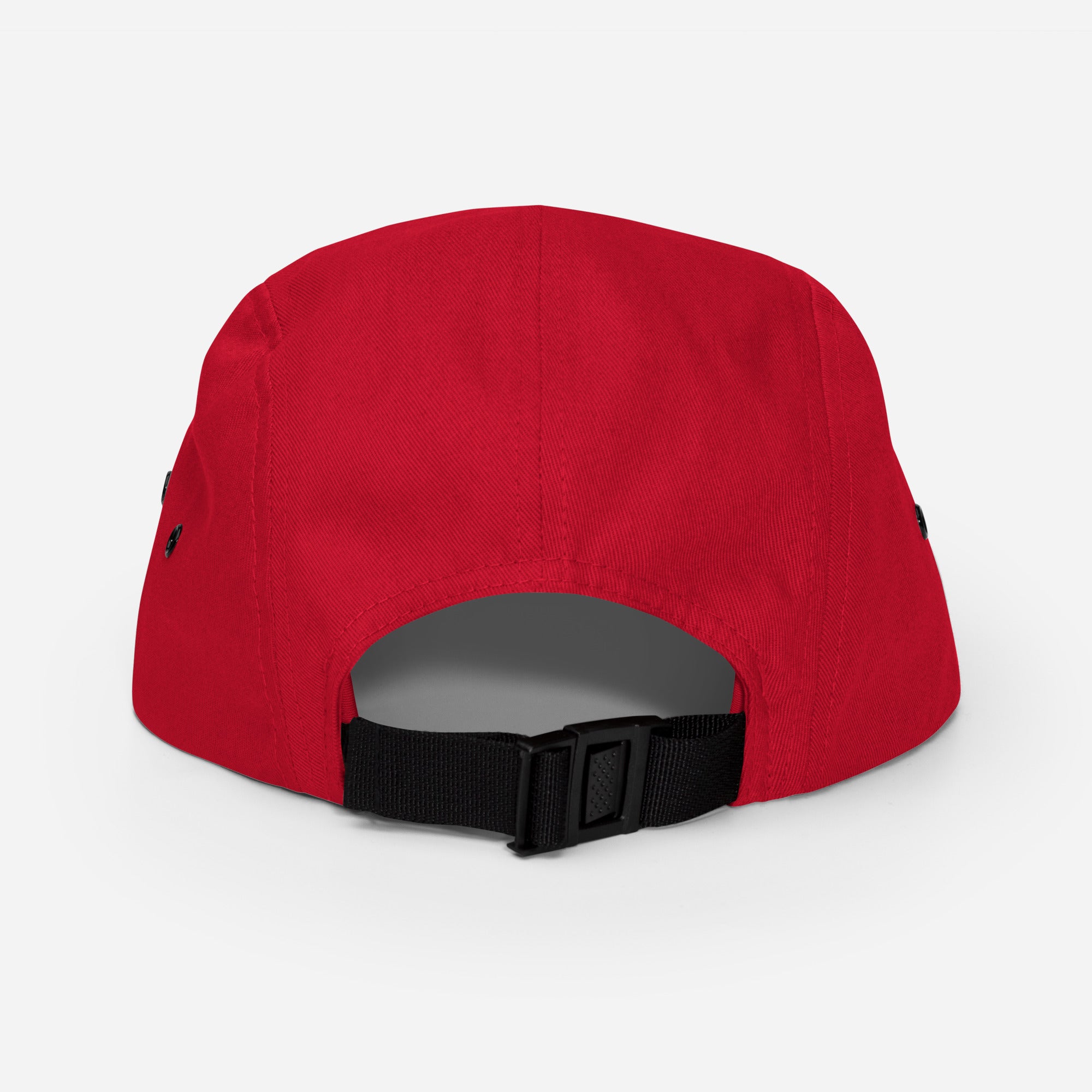 Casquette skate 5 panneaux rouge, dos et fermeture nylon à clip ajustable