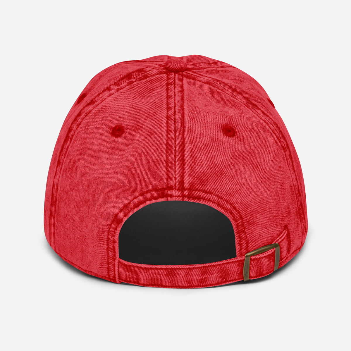Dos de la casquette skate vintage rouge avec boucle métal réglable